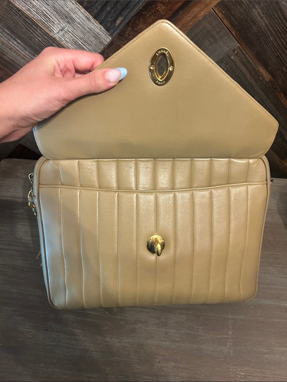 Vintage Chanel Mademoiselle Vertical Quilted Shoulder Bag - Picture 7 of 10